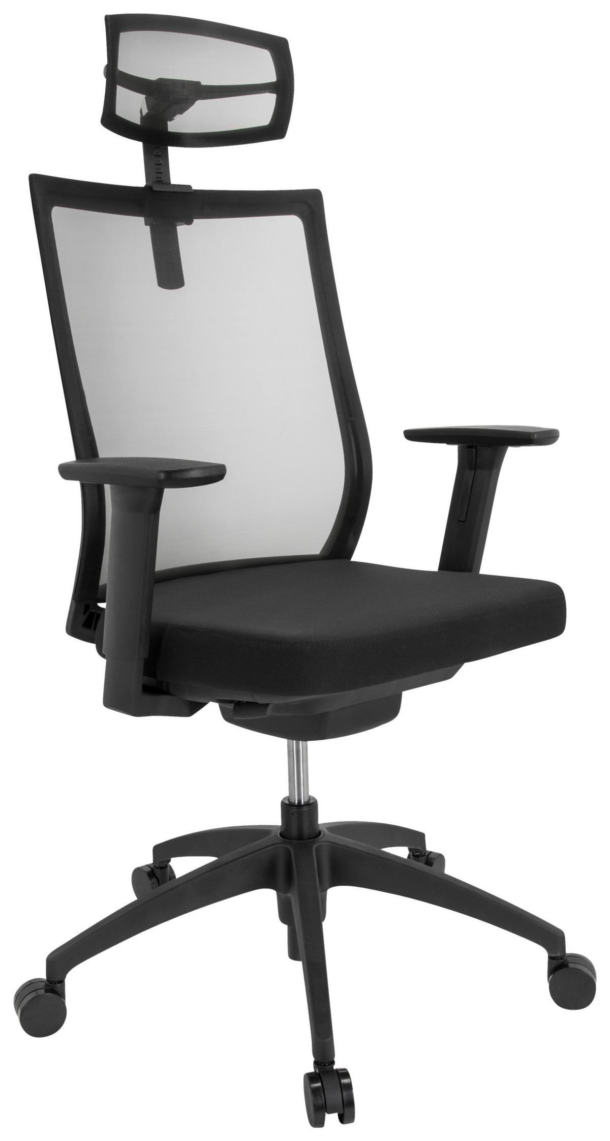 Drehstuhl Aspen Pro - Schwarz, Basics, Kunststoff/Textil (63/111-121/55cm) - MID.YOU