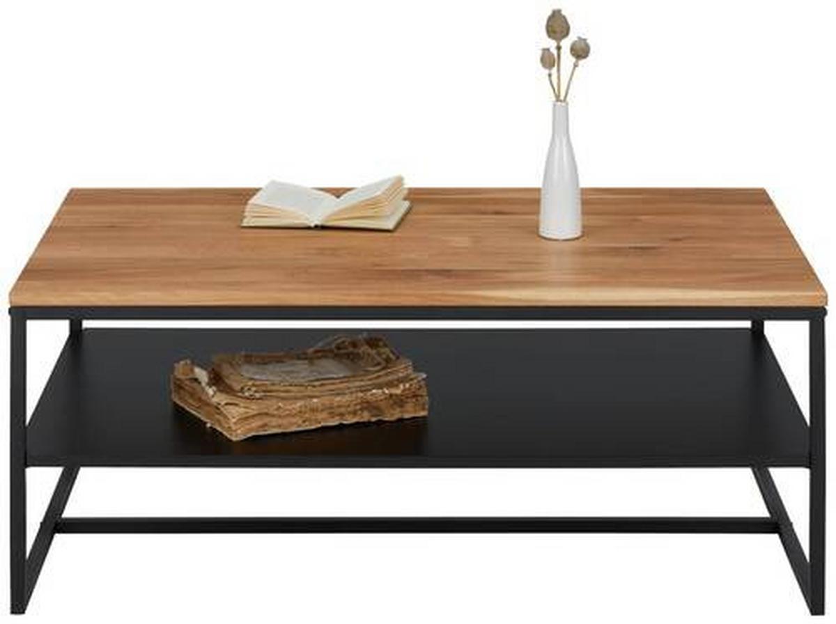 Konferenční stolek Dallas, barvy dubu, š: 110 cm - černá/barvy dubu, Lifestyle, kov/dřevo (110/70/45cm) - Based