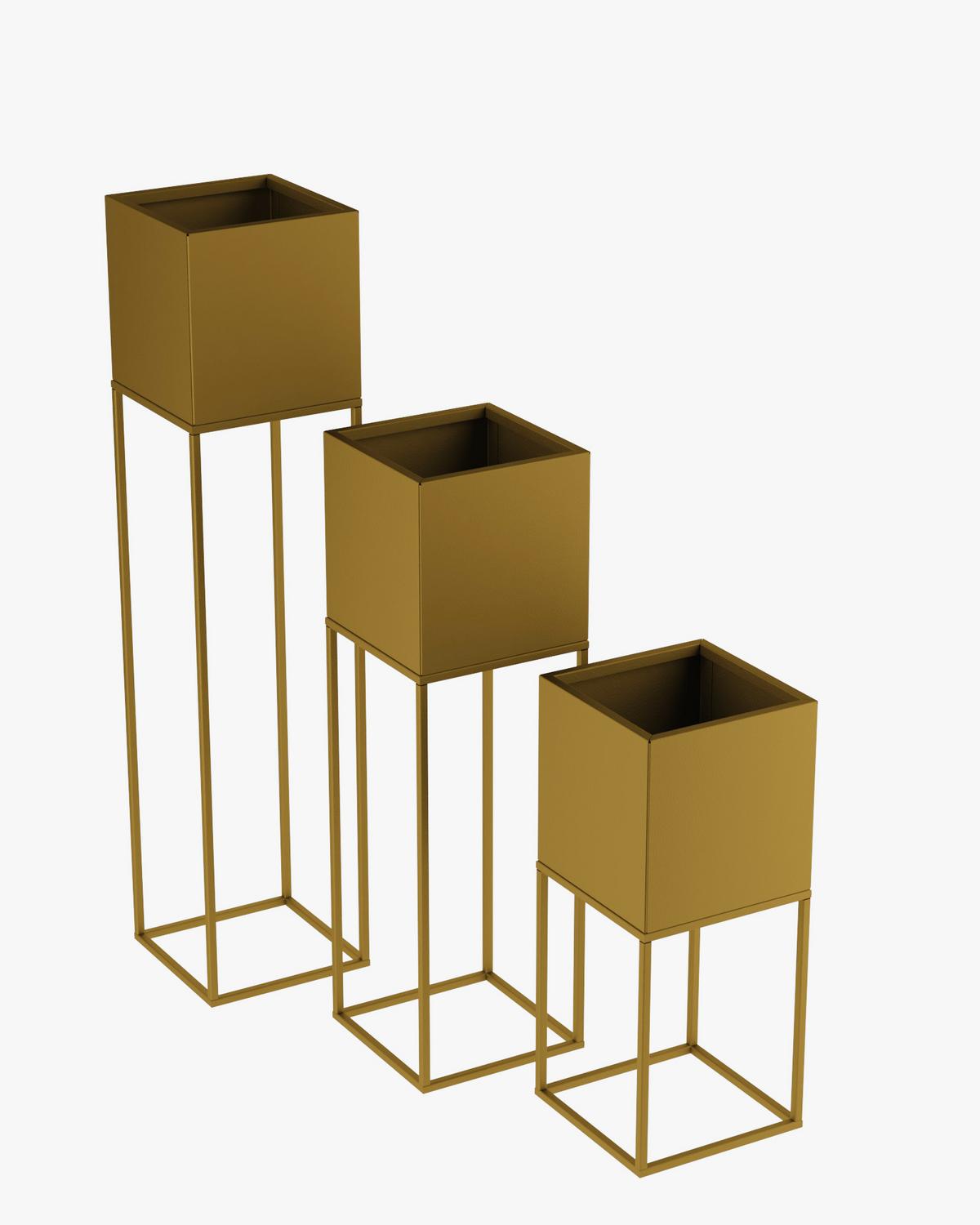 Blumenständer Metall Goldfarb. Bxhxt: 19x47x19 Cm - Goldfarben, Basics, Metall (19/47/19cm)