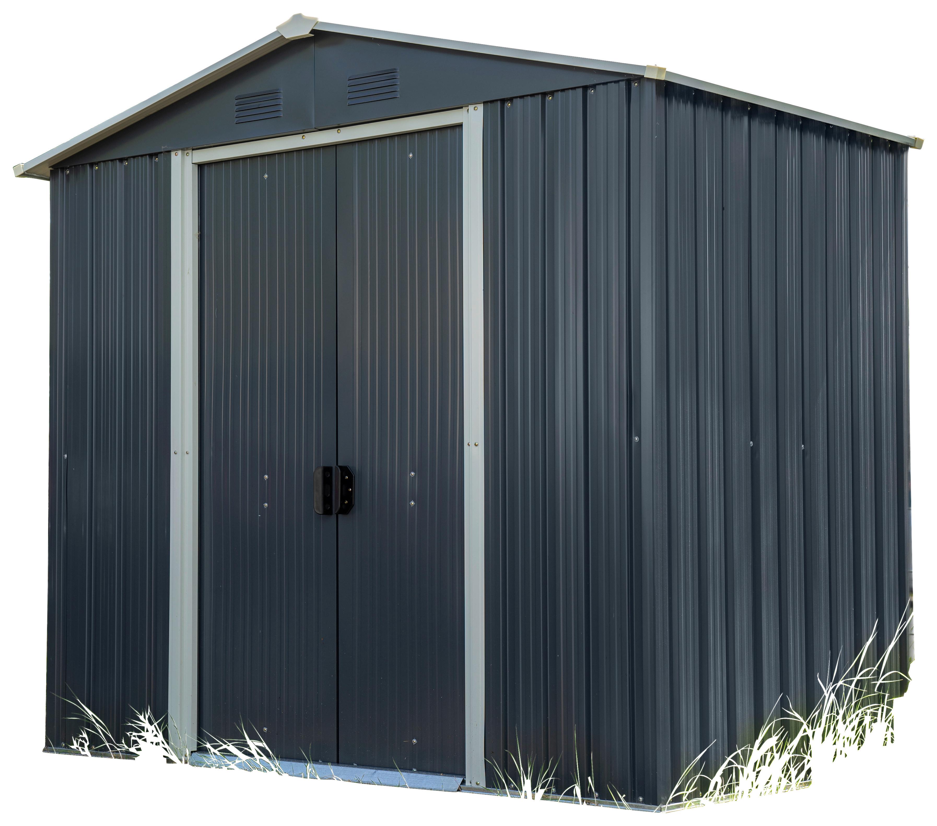 Gerätehaus Ohne Boden 236x206x174 Cm - Anthrazit/Weiß, Basics, Metall (236/206/174cm)