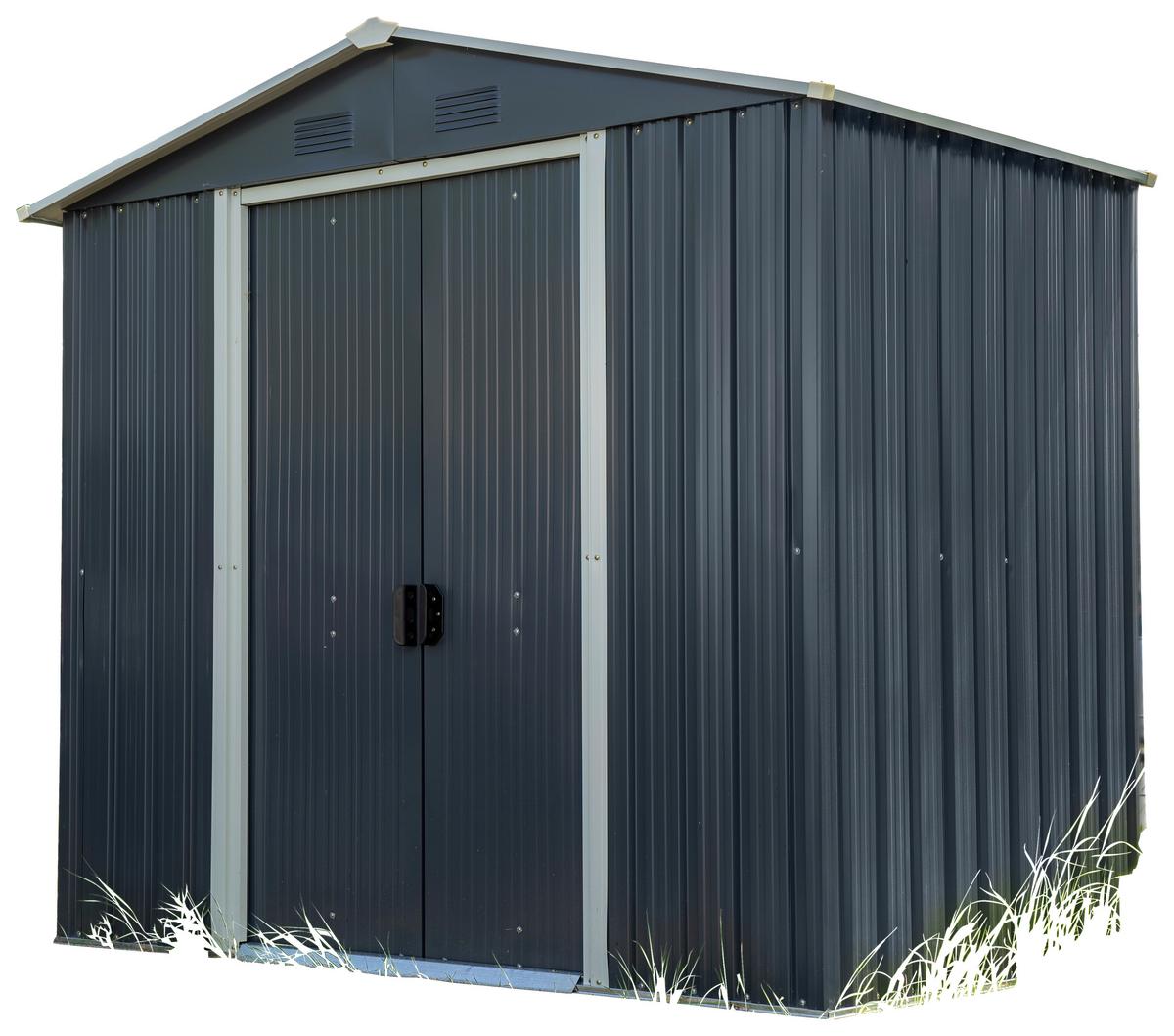 Gerätehaus Ohne Boden 236x206x174 Cm - Anthrazit/Weiß, Basics, Metall (236/206/174cm)