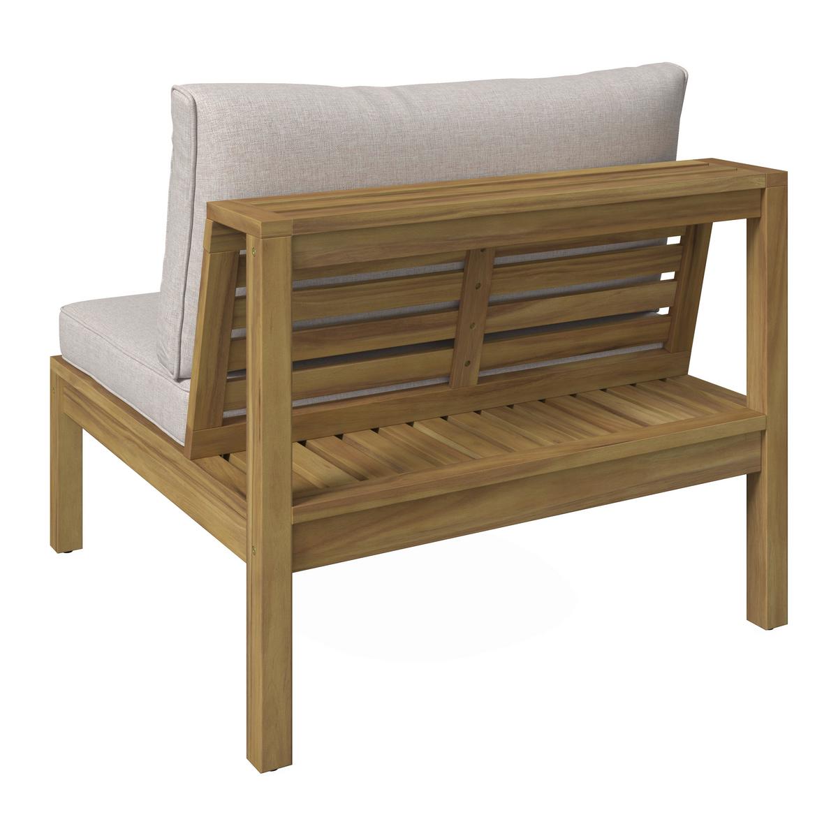 Loungegarnitur Graz - Grau/Akaziefarben, MODERN, Holz/Kunststoff (240/160cm) - Beldano