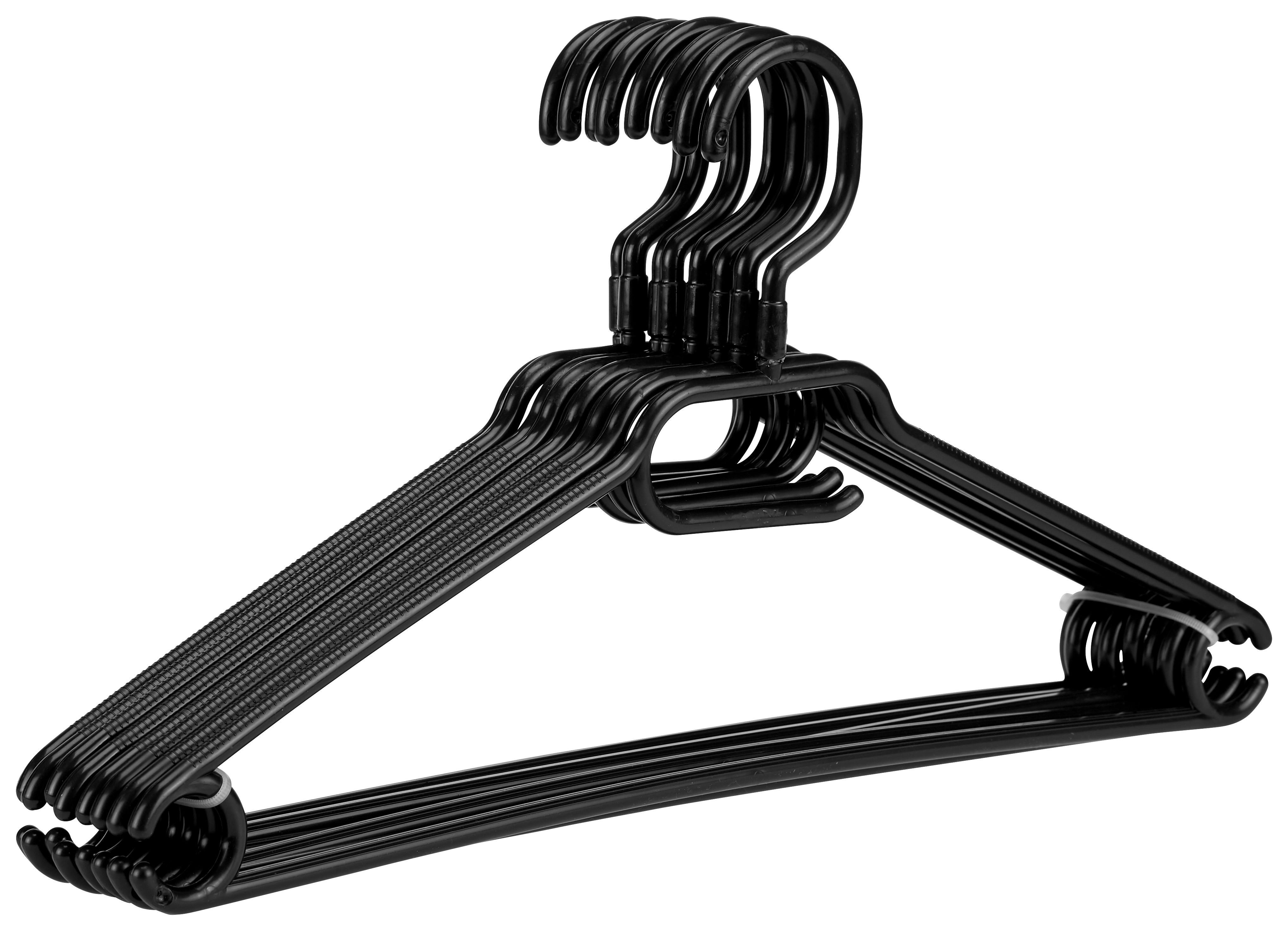 Kleiderbügel Tom Aus Kunststoff Schwarz Set - KONVENTIONELL, Kunststoff (40/6/21cm) - Homezone