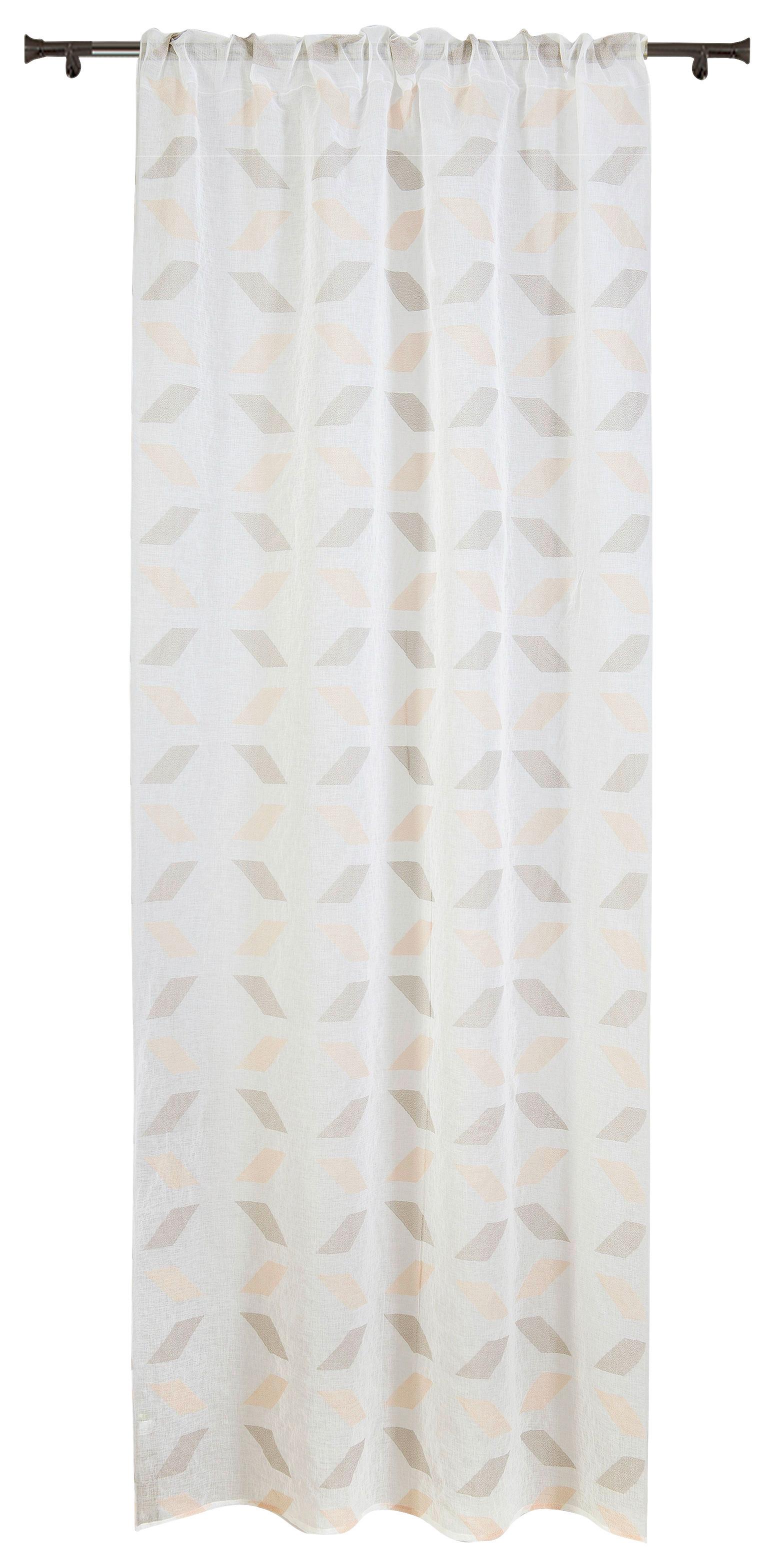 Vorhang Mit Band Franzi 140x245 Cm Rautedesign - Koralle/Silberfarben, ROMANTIK / LANDHAUS, Textil (140/245cm) - James Wood