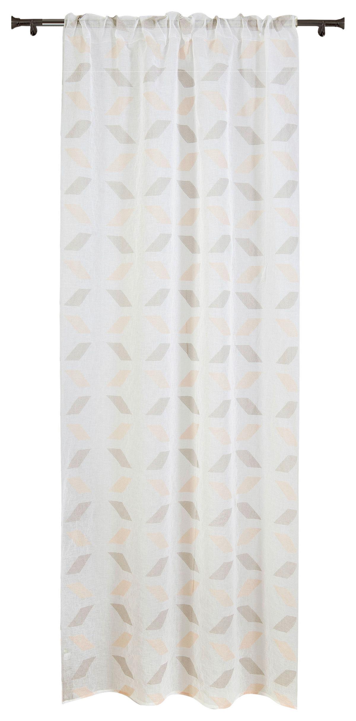 Vorhang Mit Band Franzi 140x245 Cm Rautedesign - Koralle/Silberfarben, ROMANTIK / LANDHAUS, Textil (140/245cm) - James Wood