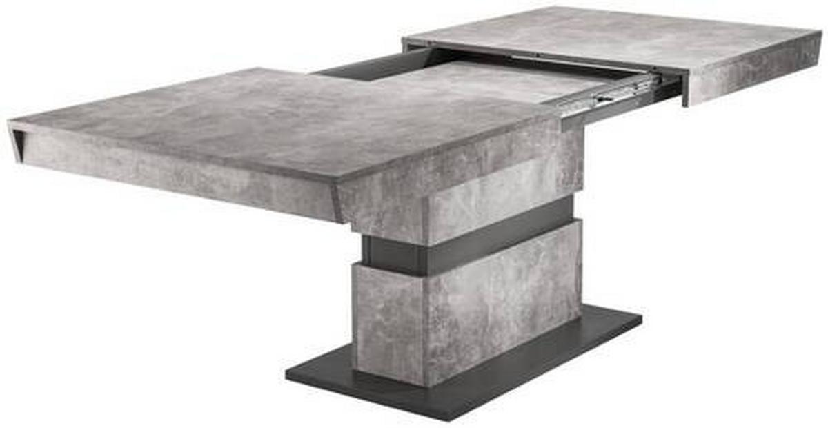 Esstisch ausziehbar Matthew 140-195x90 cm Grau Betonoptik - Dunkelgrau/Grau, MODERN, Holzwerkstoff (140/90/75cm) - MID.YOU