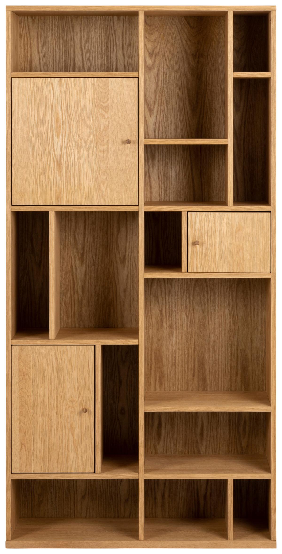 Regál RANGOON dyha - přírodní barvy, Design, dřevo (90/180/30cm) - MID.YOU