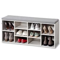 Schuhschrank Weiß 10 Fächer B: 103,5 cm - Grauweiß, MODERN, Holzwerkstoff (103,5/48/29,5cm) - Kesper