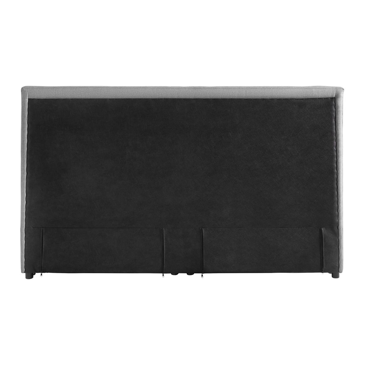 Postel boxpring s toperem, 140x200 cm, šedá - šedá/černá, Moderní, dřevo/textil (140/200cm) - Bessagi Home