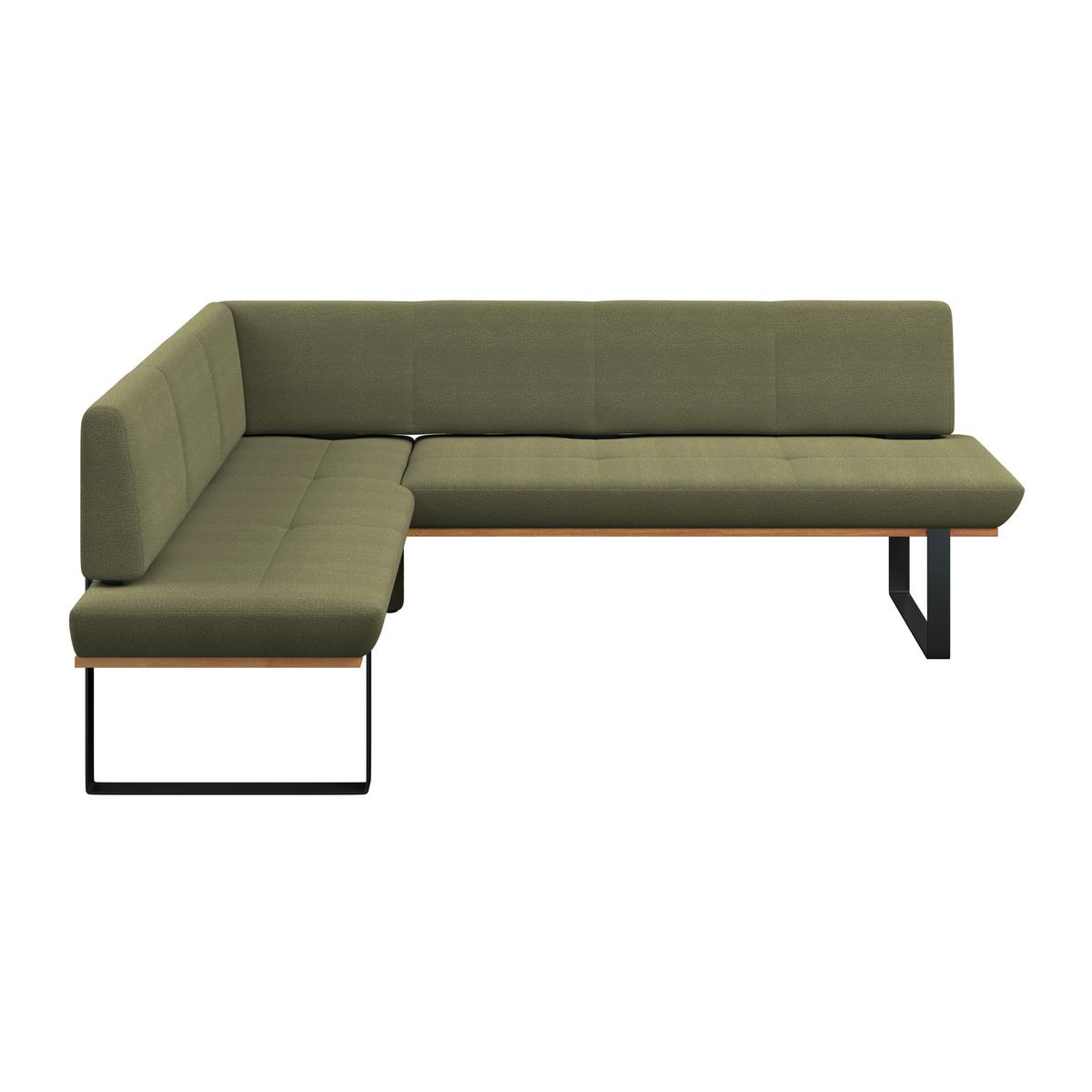Eckbank Tristan Webstoff grün, S:175x225cm - Schwarz/Grün, MODERN, Holz/Textil (175/225cm) - James Wood