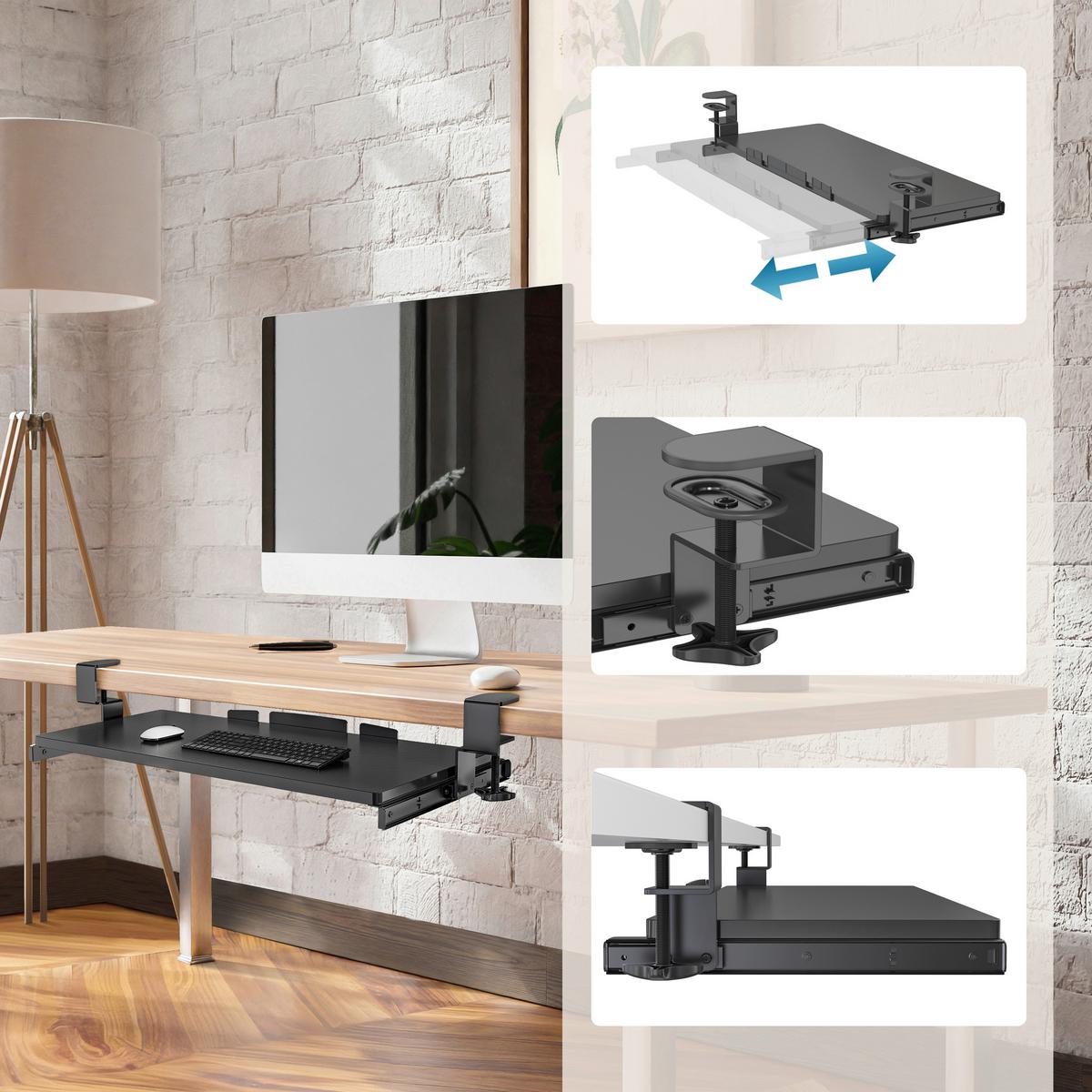 Tastaturauszug Schwarz B: 68 cm - Schwarz, MODERN, Holzwerkstoff (68/8/28cm) - MID.YOU