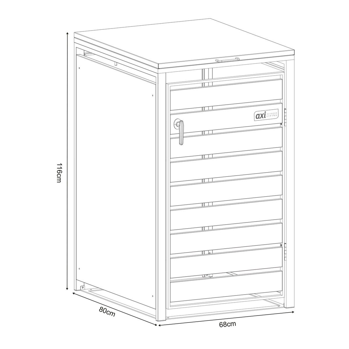 Aufbewahrungsbox Lucas 1x240 Liter - Anthrazit, Basics, Metall (68/80/116cm) - Ambia Garden