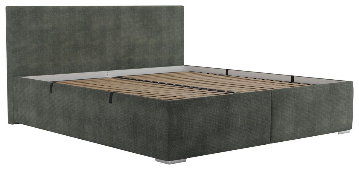 Čalúnená posteľ MONICA 180x200cm, zelená - čierna/zelená, Modern, kov/textil (180/200cm)