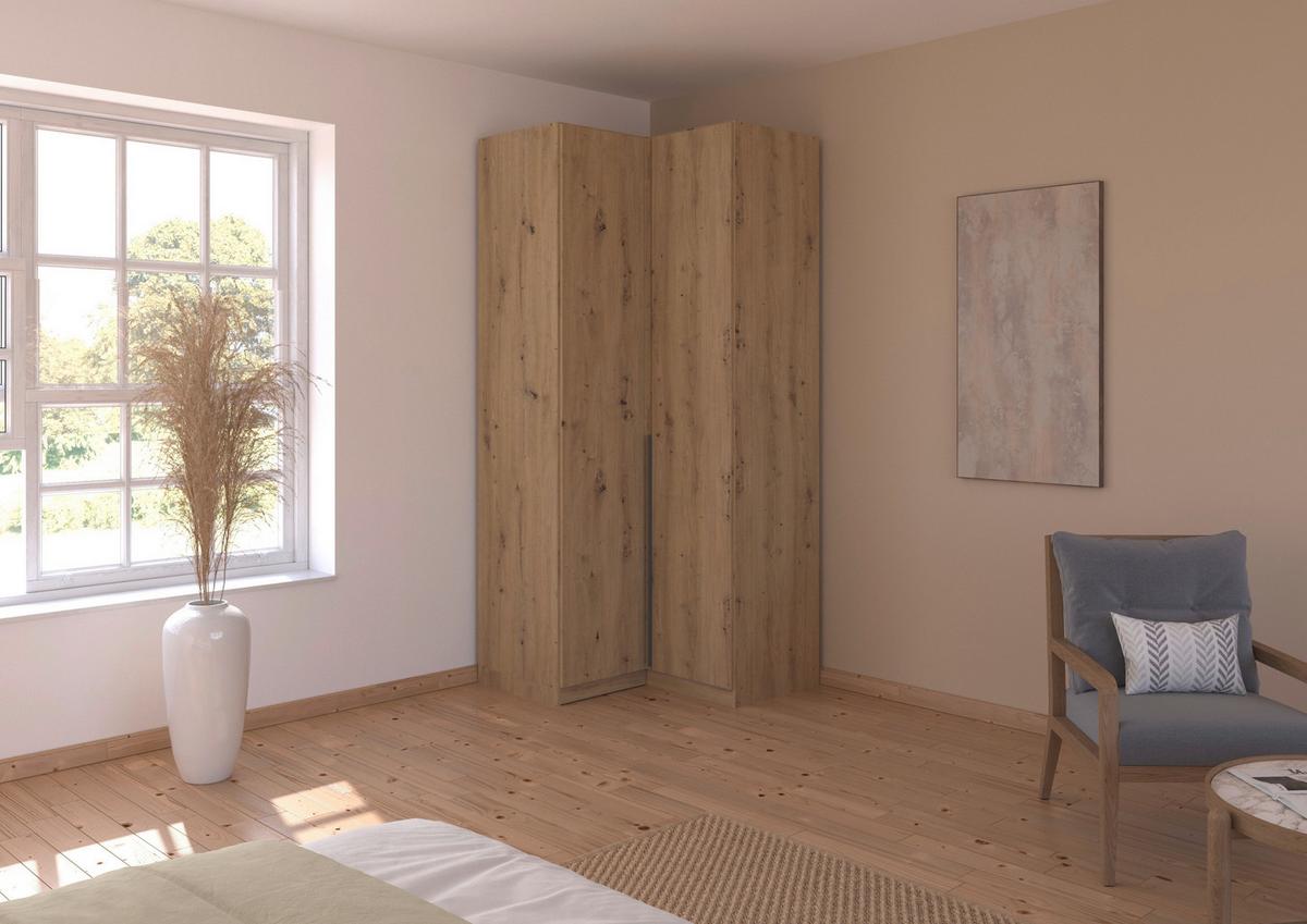 Eckkleiderschrank Alabama Eiche Dekor B: 100 Cm - Eiche Artisan, MODERN, Holzwerkstoff (100/229/102cm) - Rauch Möbel