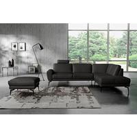 Ecksofa Spring, Schwarz S: 273x250 cm - Schwarz, Design, Leder (273/250cm) - Livetastic