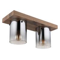 Mennyezeti Lámpa 15915-2 - sötétbarna, Natur, faalapú anyag/Üveg (41/16/18cm) - Globo