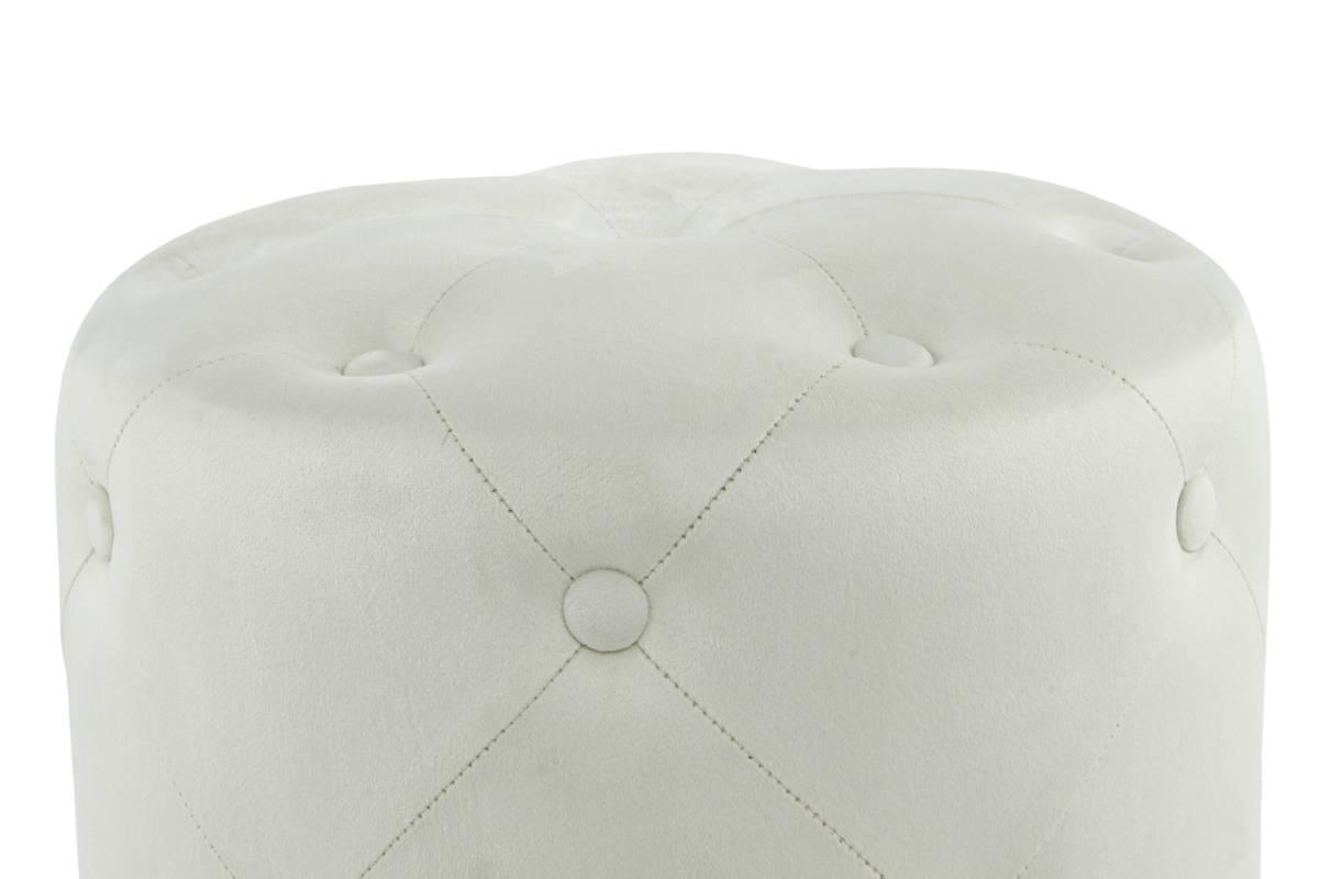 Hocker Pouf Samt Creme H: 40 cm - Goldfarben/Creme, Basics, Holz/Holzwerkstoff (40/40/40cm) - Kayoom