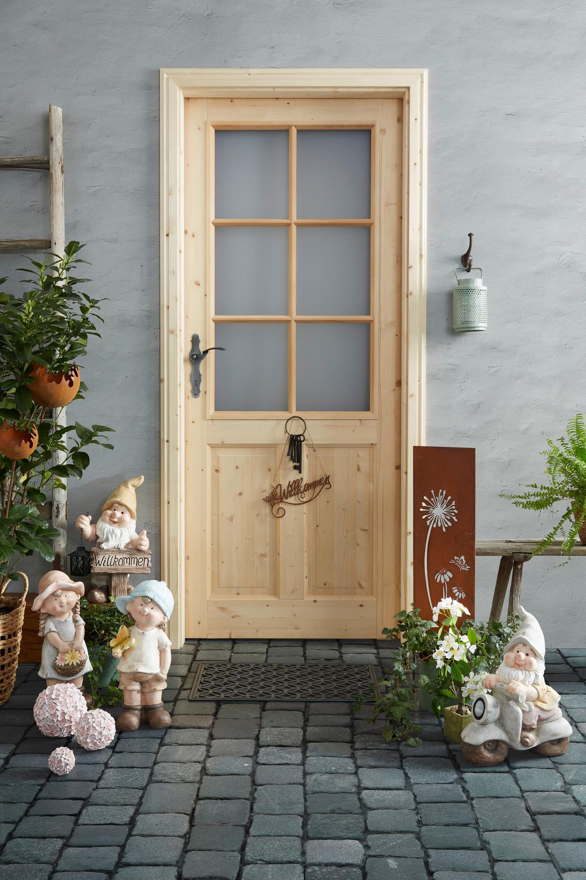 Dekofigur Zwerg H: 32,5 cm Naturstein für In- & Outdoor - Pink/Braun, MODERN, Stein (32,5cm) - Luca Bessoni