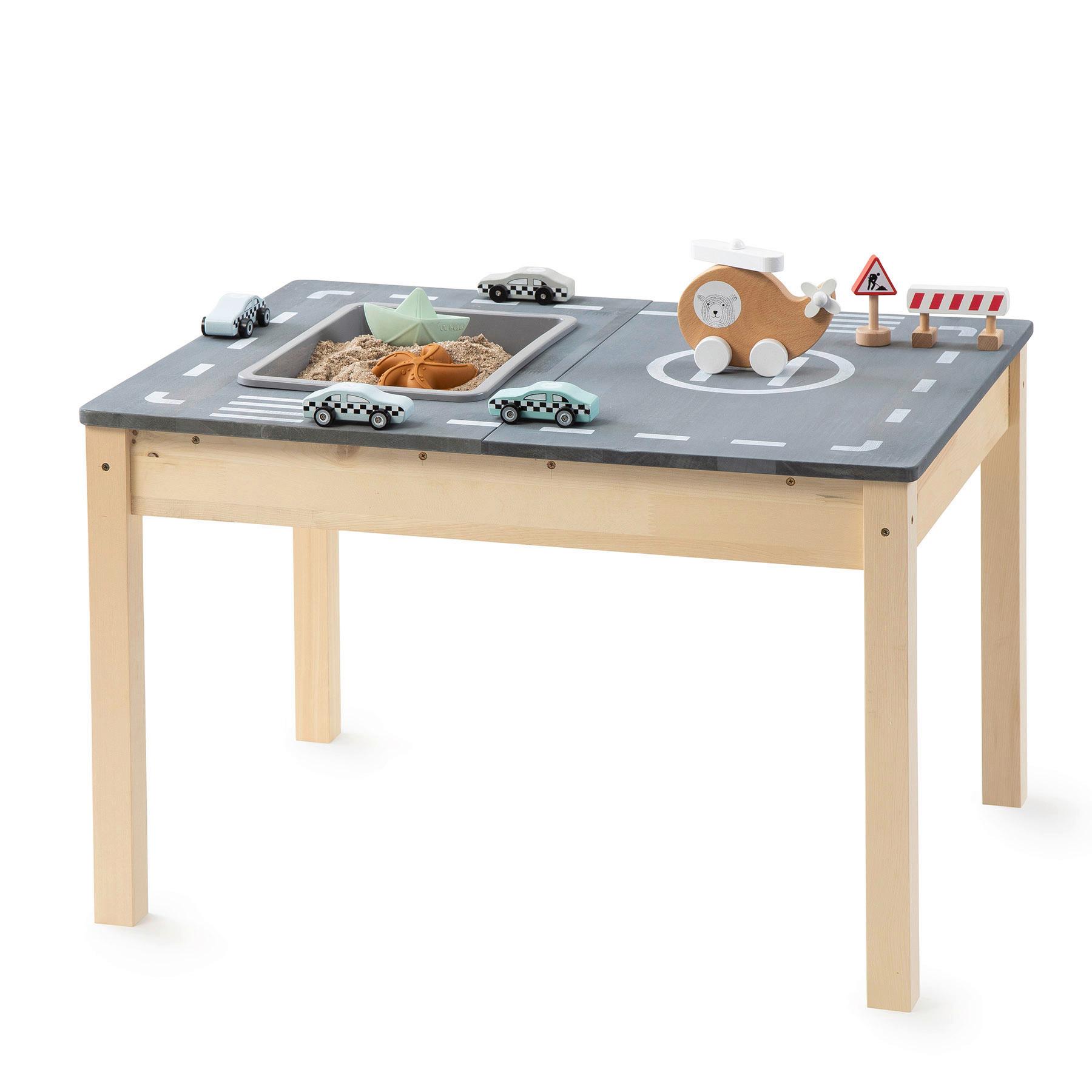 Sand- und Wassertisch Holz, LxBxH: 80x60x50 cm - Graphitfarben/Naturfarben, Basics, Holz (80/60/50cm) - MUDDY BUDDY