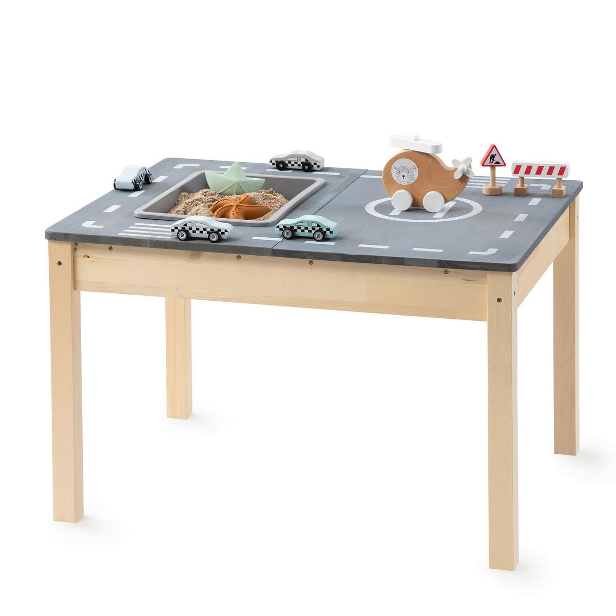 Sand- und Wassertisch Holz, LxBxH: 80x60x50 cm - Graphitfarben/Naturfarben, Basics, Holz (80/60/50cm) - MUDDY BUDDY