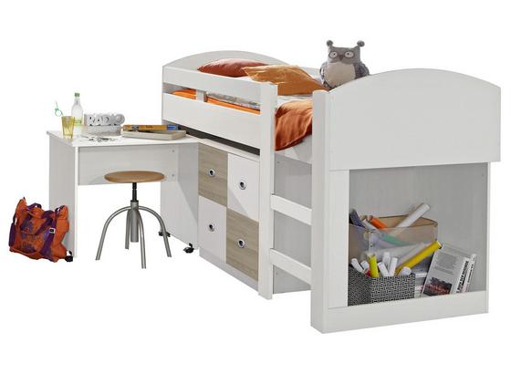 Stauraumbett Jalta 90x200 Weiß/Eiche Sägerau - Eichefarben/Weiß, MODERN, Holzwerkstoff (98/127/204cm) Stauraumbett Jalta 90x200 Weiß/Eiche Sägerau - Eichefarben/Weiß, MODERN, Holzwerkstoff (98/127/204cm)