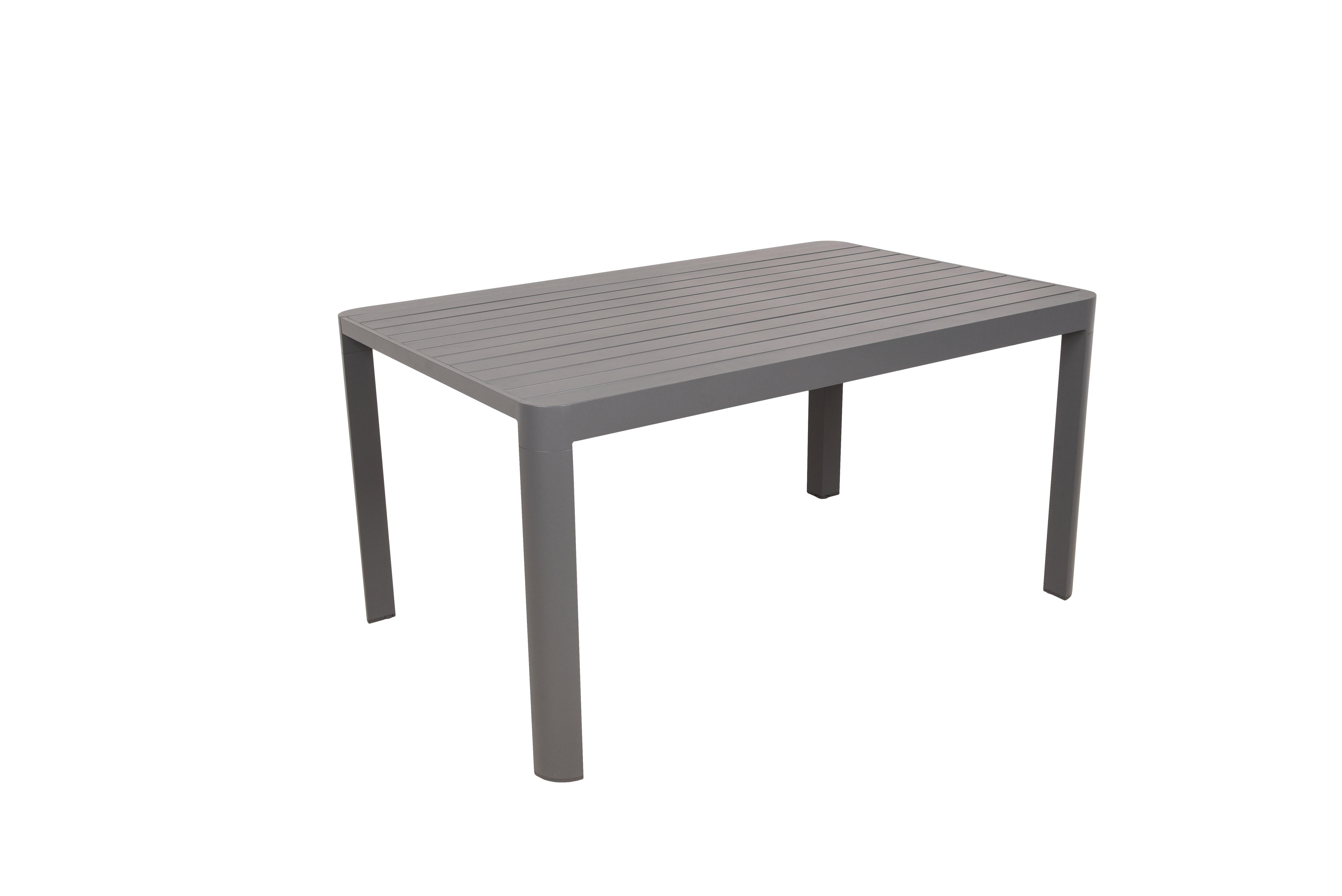 Gartentisch Amira - Anthrazit/Schwarz, Basics, Kunststoff/Metall (149/97/75cm) - Gardenson