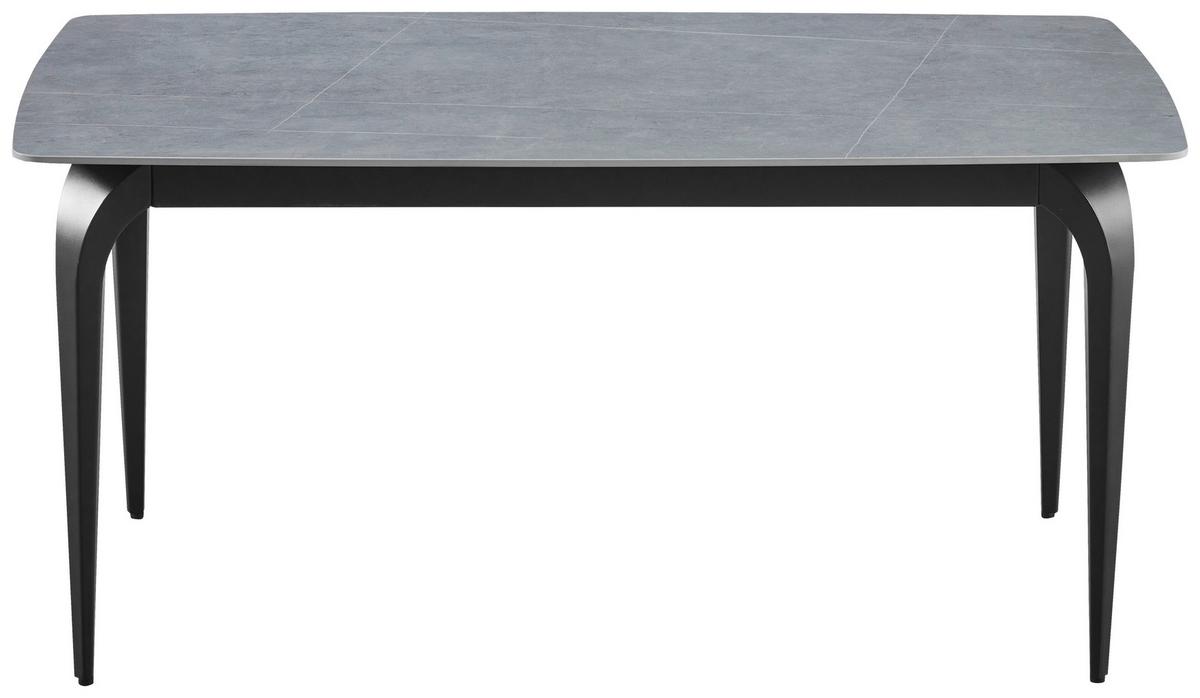 Esstisch Ibiza 160 Keramik grau, B: 160cm - Schwarz/Grau, MODERN, Keramik/Metall (160/90/76cm)