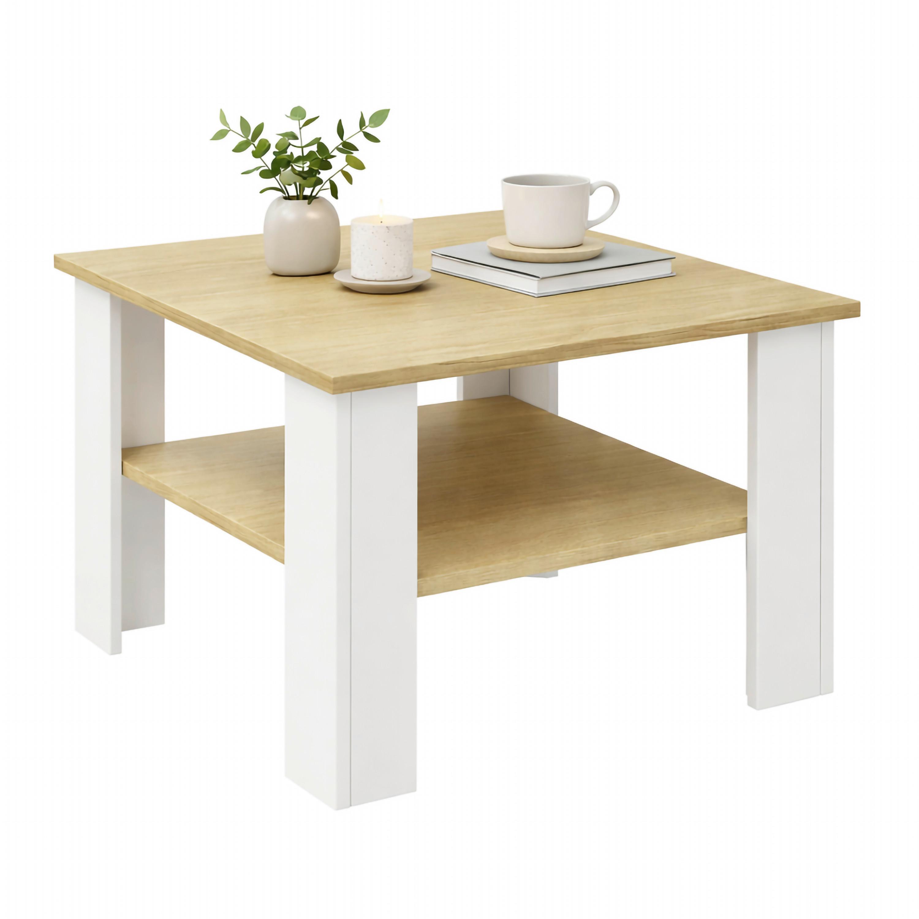 KONFERENČNÝ STOLÍK DISALO - biela/dub medový, Design, kompozitné drevo (55/55/44cm) - Livetastic