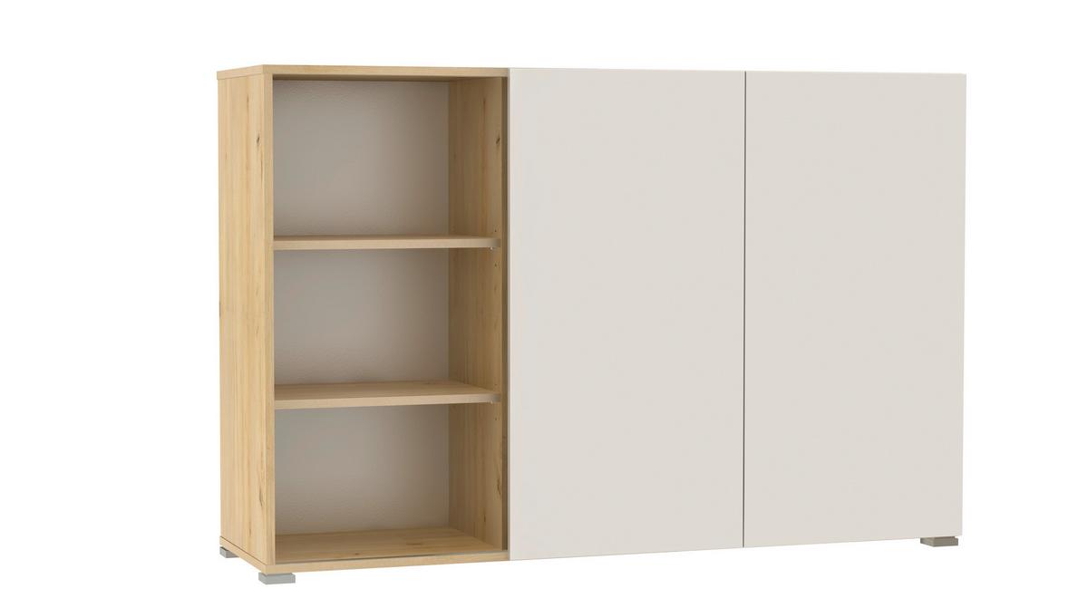 Kommode Tyler 1 Kaschmir/Eiche Artisan 140 cm - Kaschmir/Silberfarben, MODERN, Holzwerkstoff (140/93,1/39,8cm)