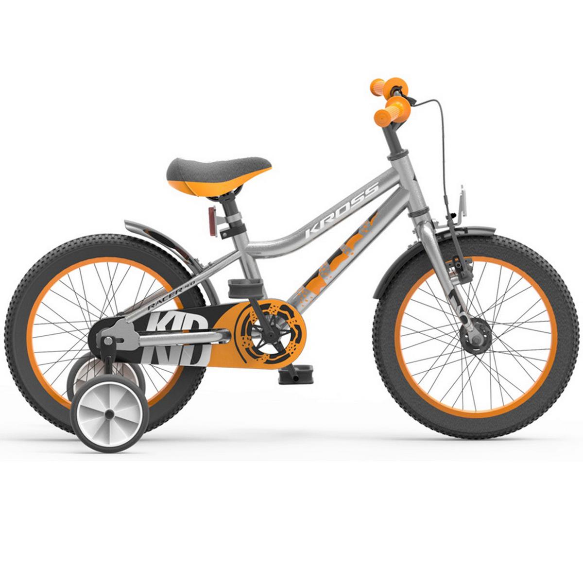 Kinderfahrrad Kross Racer 4.0 - Silberfarben/Orange, KONVENTIONELL, Metall (55/25/30cm)