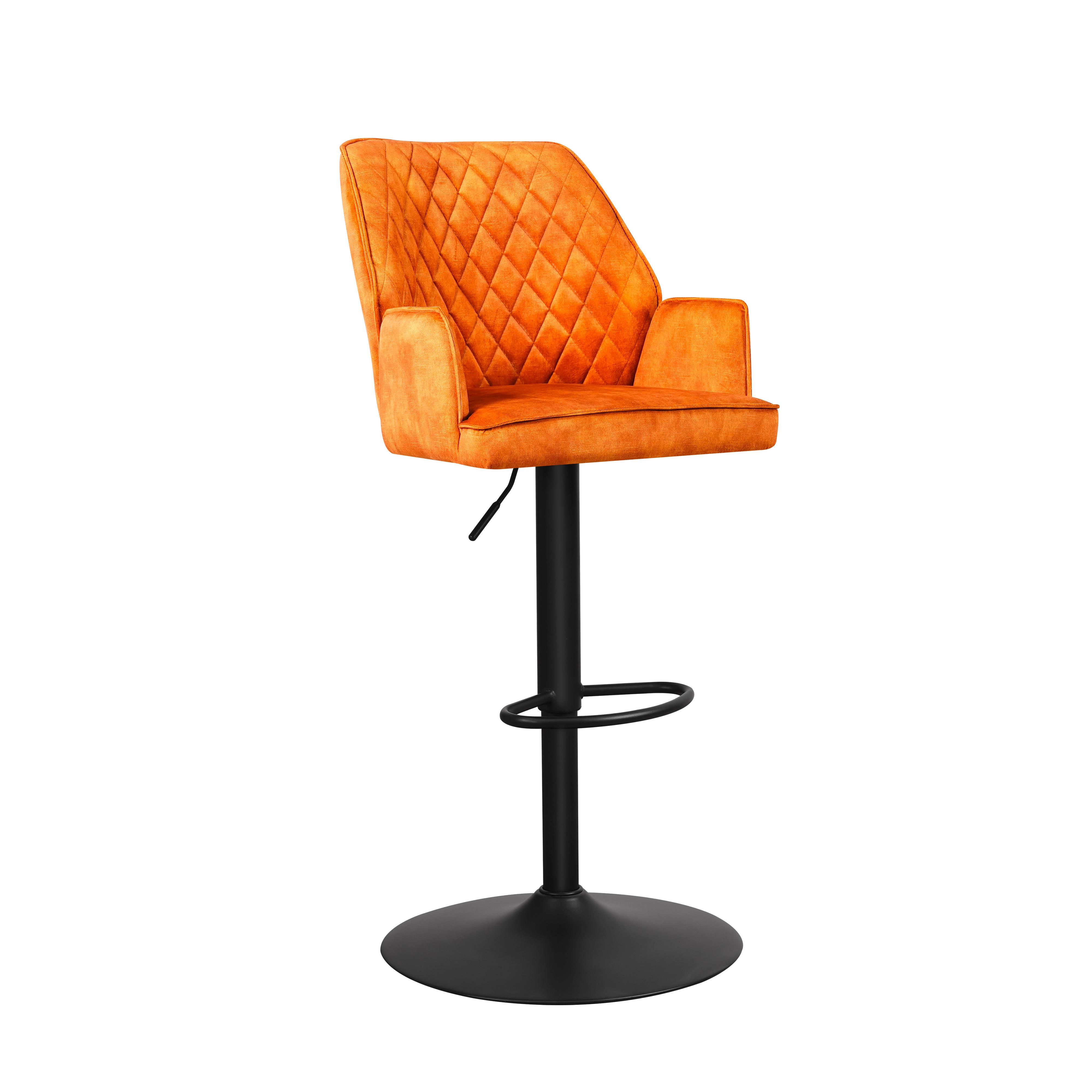 Barhocker-Set Donny Cognac B: 54 cm - Cognac/Goldfarben, MODERN, Textil/Metall (54/100/58cm) - MID.YOU