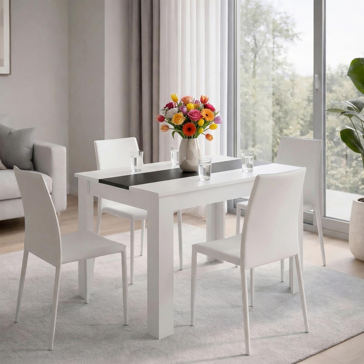 Esstisch Disalo Anthrazit/Weiß L: 115cm - Anthrazit/Weiß, MODERN, Holzwerkstoff (115/80/75cm) - MID.YOU