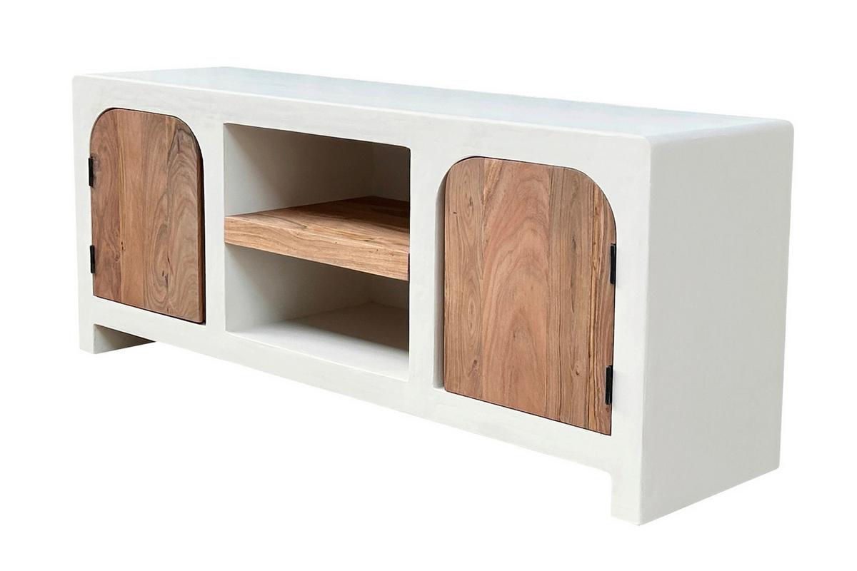LOWBOARD Naturfarben/Weiß B: 150cm - Weiß/Naturfarben, Design, Holz/Holzwerkstoff (150/60/40cm) - MID.YOU