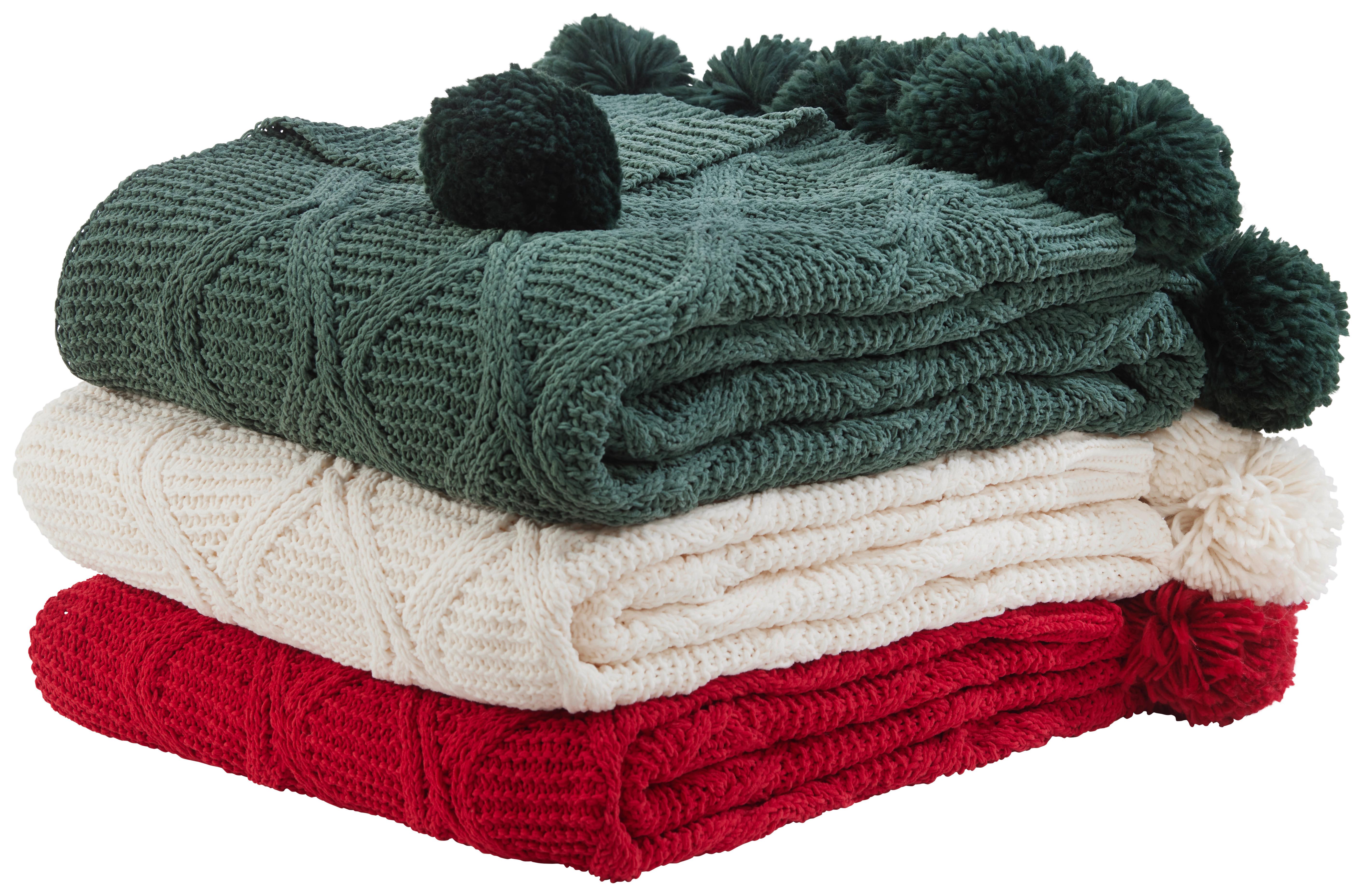 Mäkká Deka Bommel, 130/170cm, Červená - červená, Romantický / Vidiecky, textil (130/170cm) - Premium Living