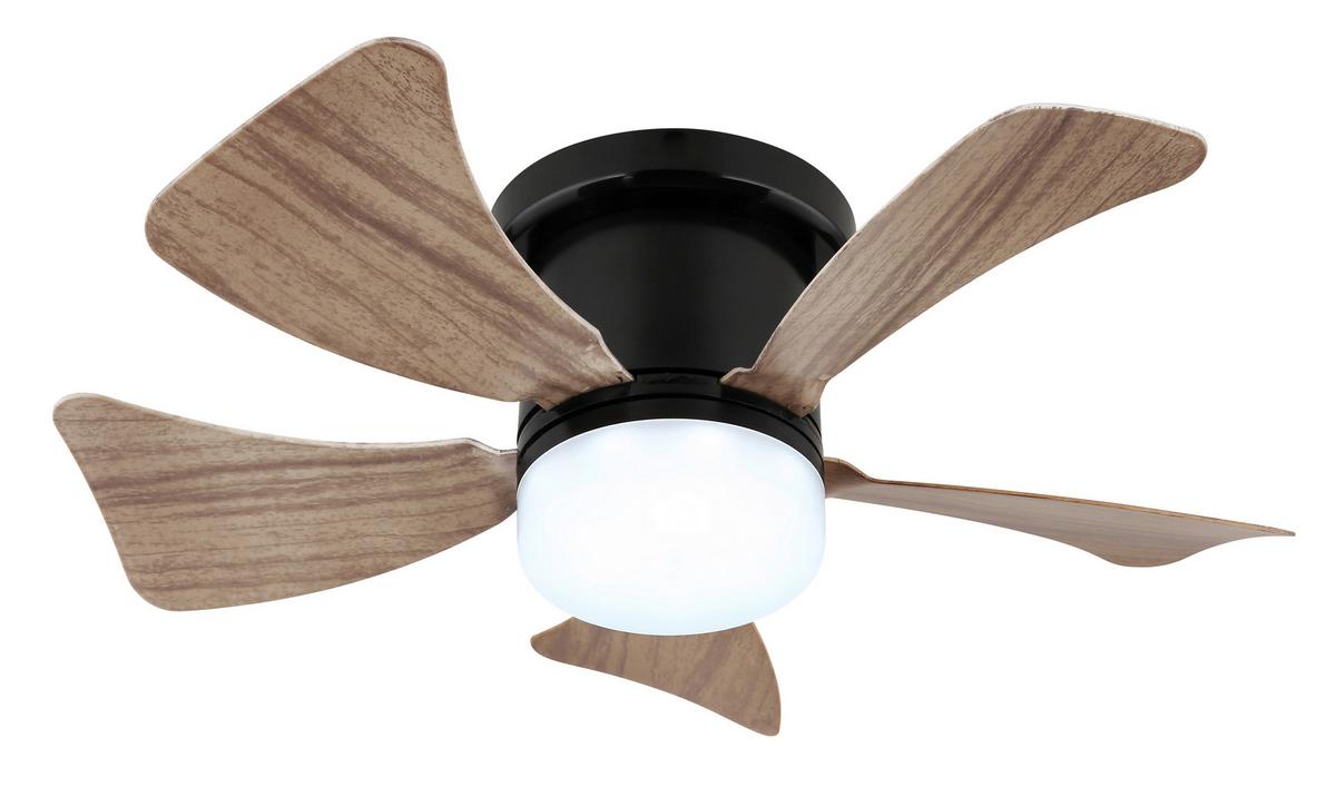 Deckenventilator Hines Opal Schwarz D: 40,6 Cm - Opal/Schwarz, KONVENTIONELL, Kunststoff/Metall (40,6/13cm) - Globo