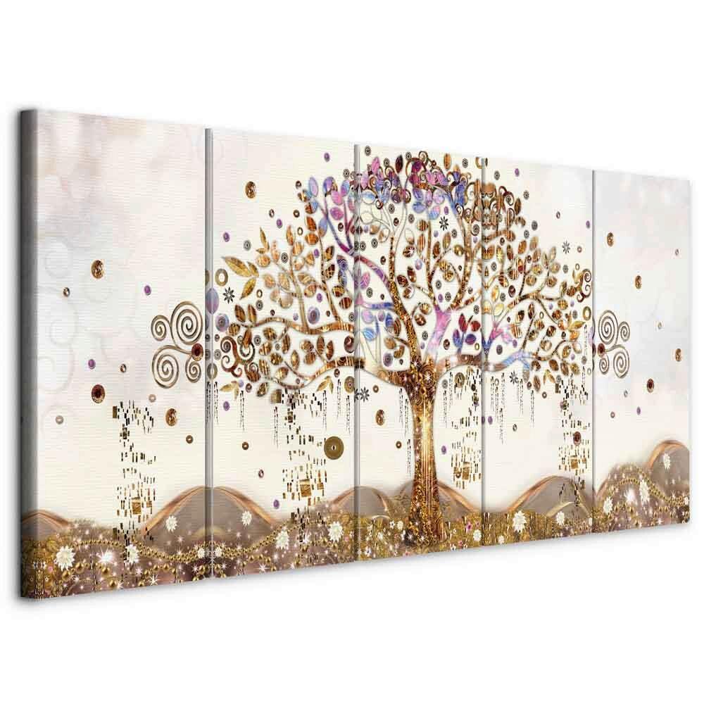 Leinwandbild Dazzling Tree Multicolor B: 200 cm - Multicolor, Basics, Holzwerkstoff/Textil (200/80/1,2cm) - artgeist