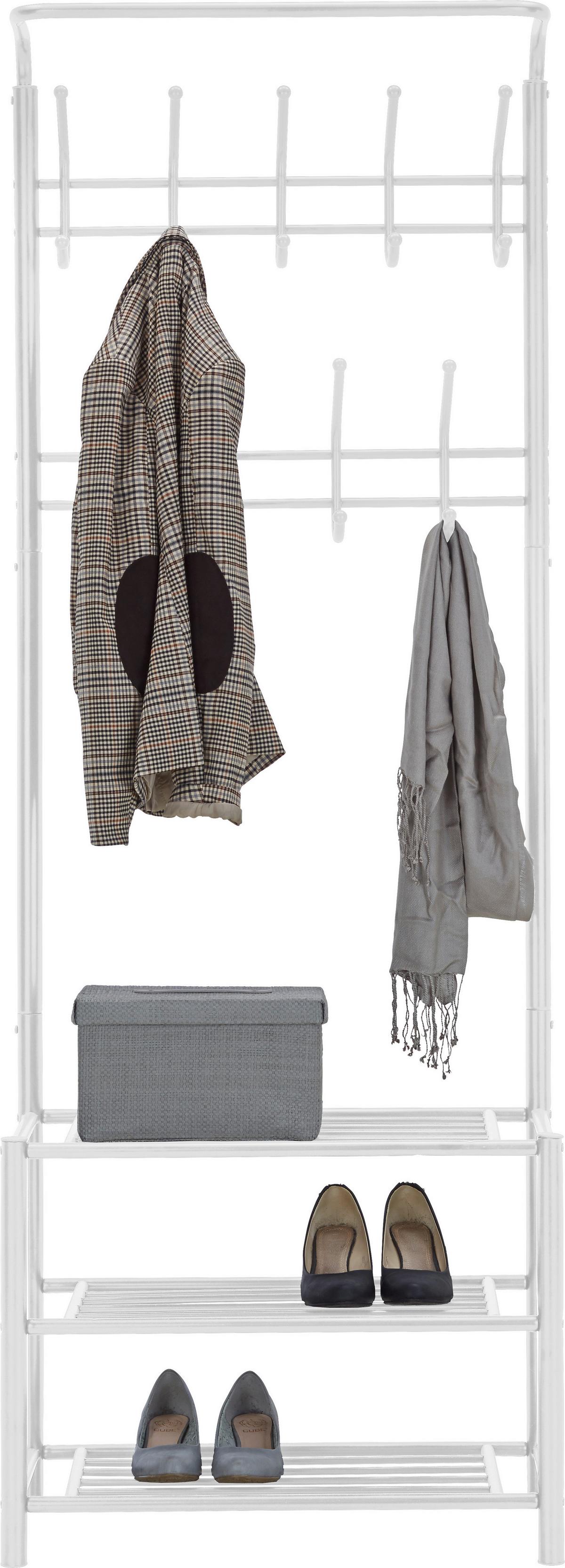 STOJAN DO ŠATNY AMELIA - bílá, Moderní, kov (67/185/32cm) - Mömax