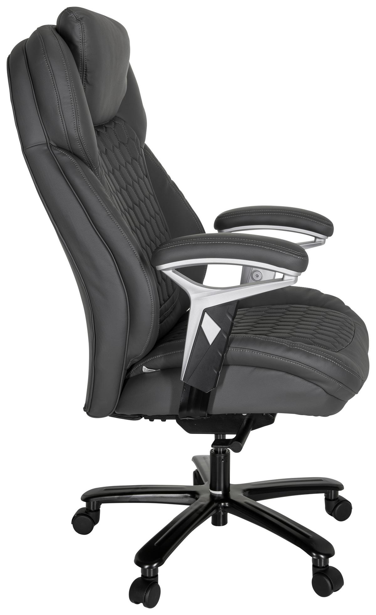 Chefsessel Xxl Pullmann Grau - Silberfarben/Grau, MODERN, Kunststoff/Textil (73/138/85cm) - MID.YOU