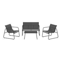 Loungegarnitur Porec - Grau, MODERN, Glas/Textil - Luca Bessoni