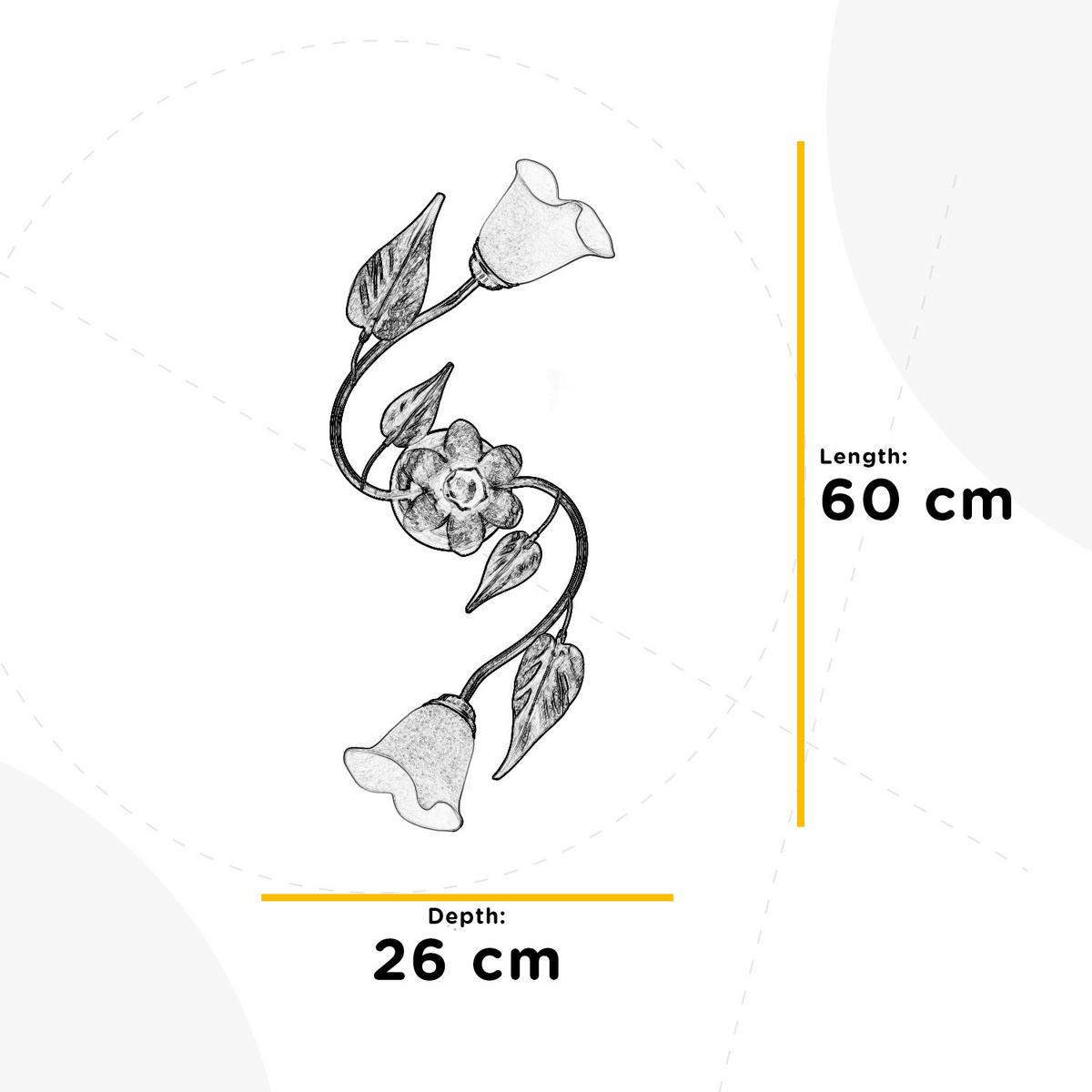 Deckenleuchte 4620/Pl2 - Bronzefarben/Olivgrün, Natur, Glas/Metall (70/28/28cm)