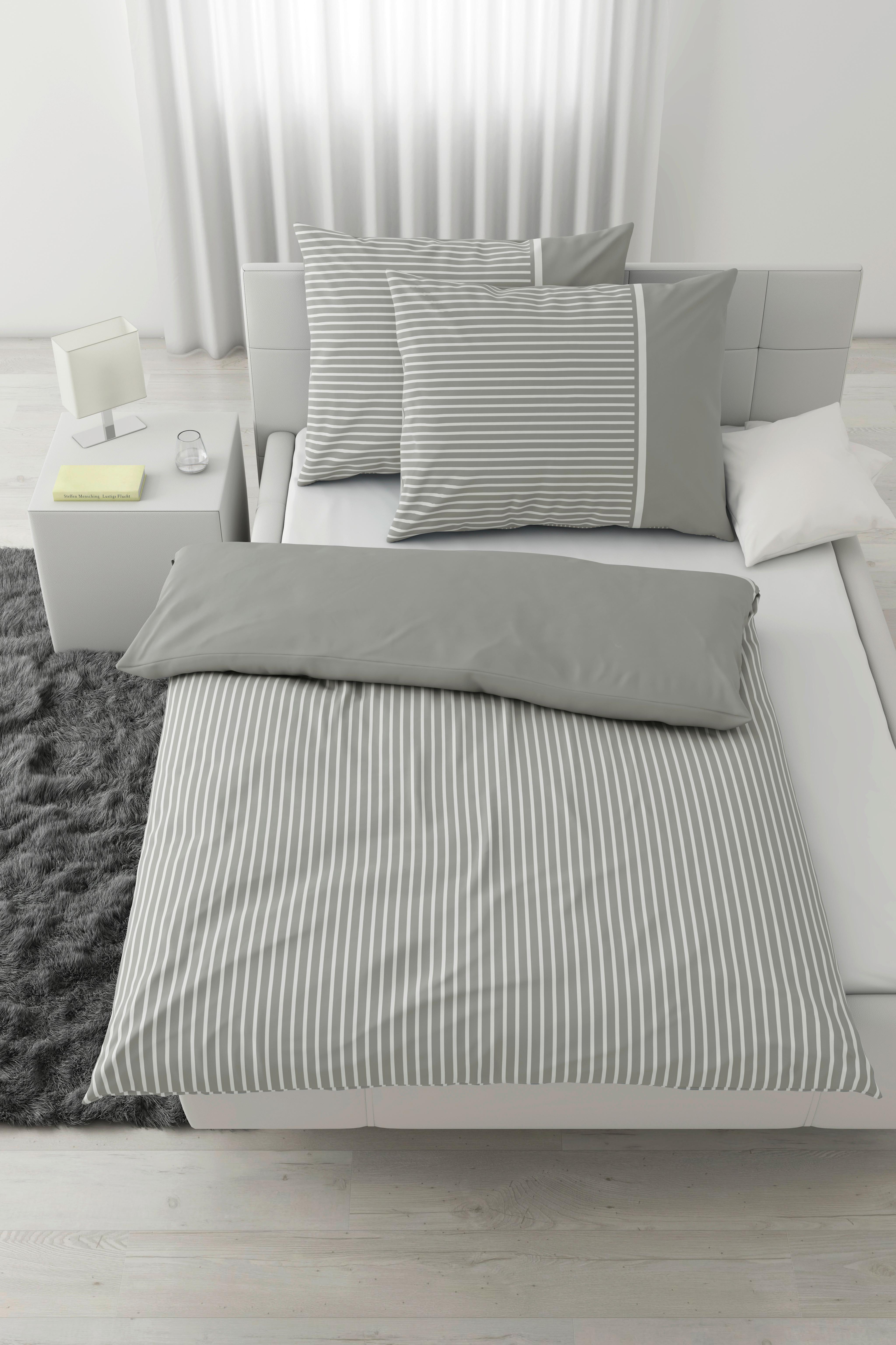 Bettwäsche Johannes XXL Hellgrau ca. 200x220cm - svetlosivá, Konventionell, textil (200/220cm) - Mömax