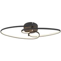 LED-Deckenleuchte, 3000k Debbie - Schwarz, Basics, Kunststoff/Metall (51/16/8cm) - Luca Bessoni