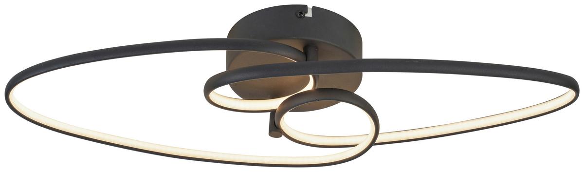 LED-Deckenleuchte, 3000k Debbie - Schwarz, Basics, Kunststoff/Metall (51/16/8cm) - Luca Bessoni