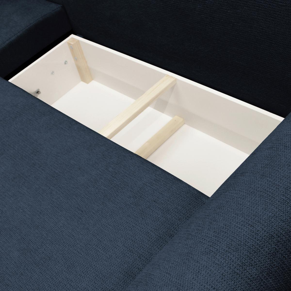 Ecksofa Velo Dunkelblau S: 160x250 Cm - Schwarz/Dunkelblau, Design, Textil (160/250cm) - MID.YOU