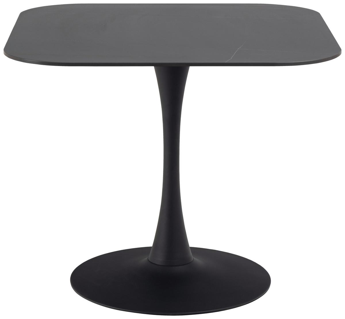 Esstisch Malta B: 90cm Schwarz - Schwarz, Design, Keramik/Metall (90/90/75cm) - MID.YOU