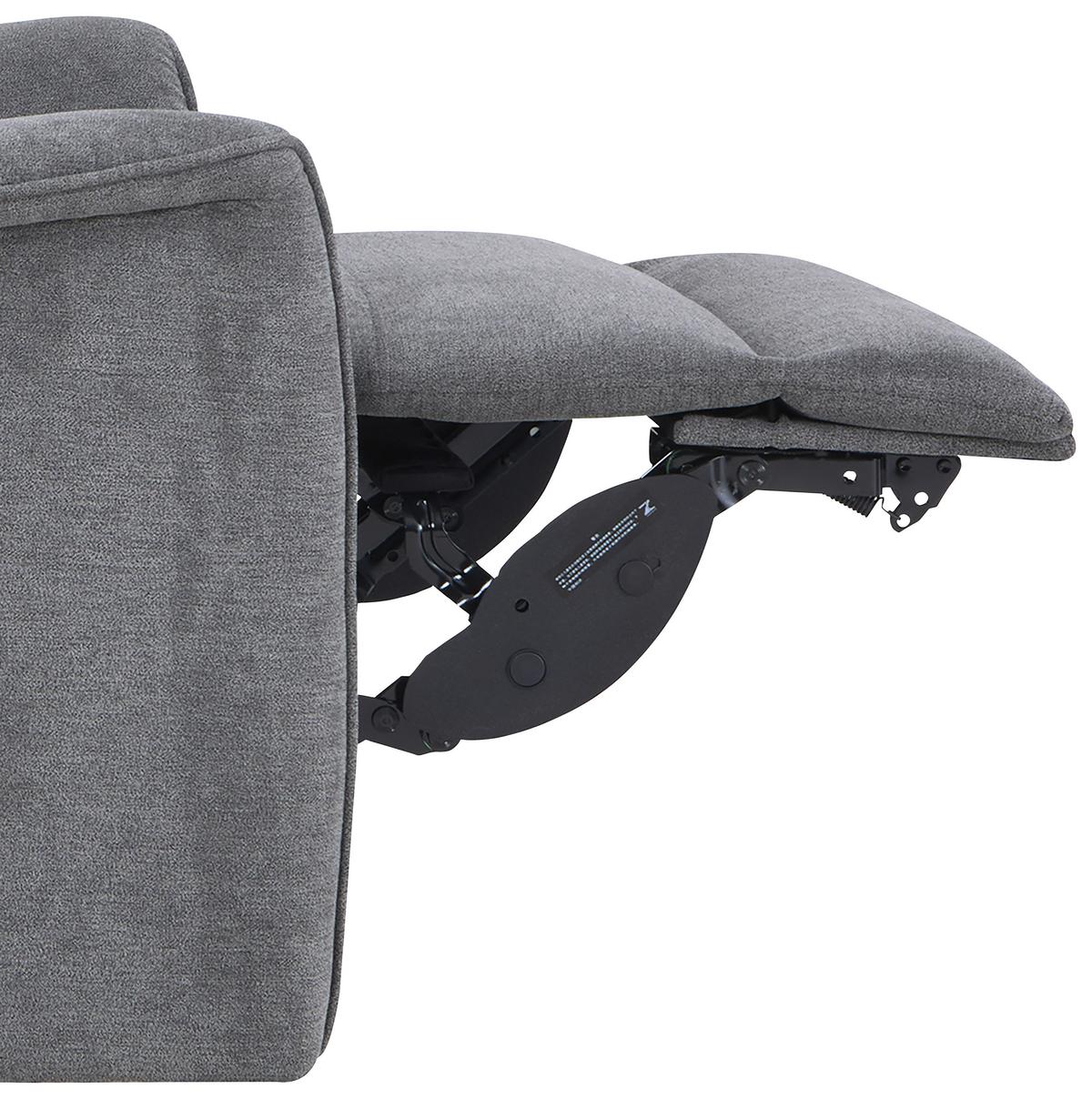 Relaxačné kreslo HEAT, sivá, vyhrievacia funkcia - sivá, Basics, kov/drevo (79/106/98cm)