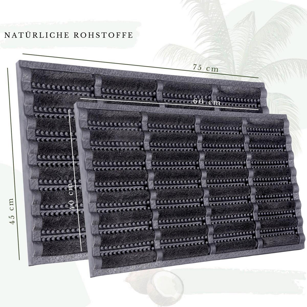 Kokosmatte Brushes Schwarz 40x60 cm - Schwarz, Basics, Naturmaterialien (40/60cm) - Hanse Home