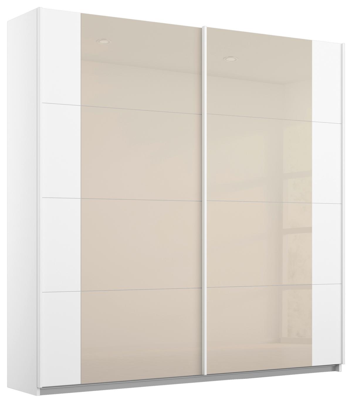 Schwebetürenschrank Artemis B: 181 cm Weiß/Champagner - Champagner/Weiß, MODERN, Glas/Holzwerkstoff (181/210/62cm) - Rauch Möbel