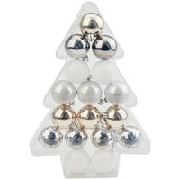Karácsonyfa Gömbszett Chrisi - aranyszínű/ezüstszínű, Konventionell, műanyag/textil (5cm) - Luca Bessoni
