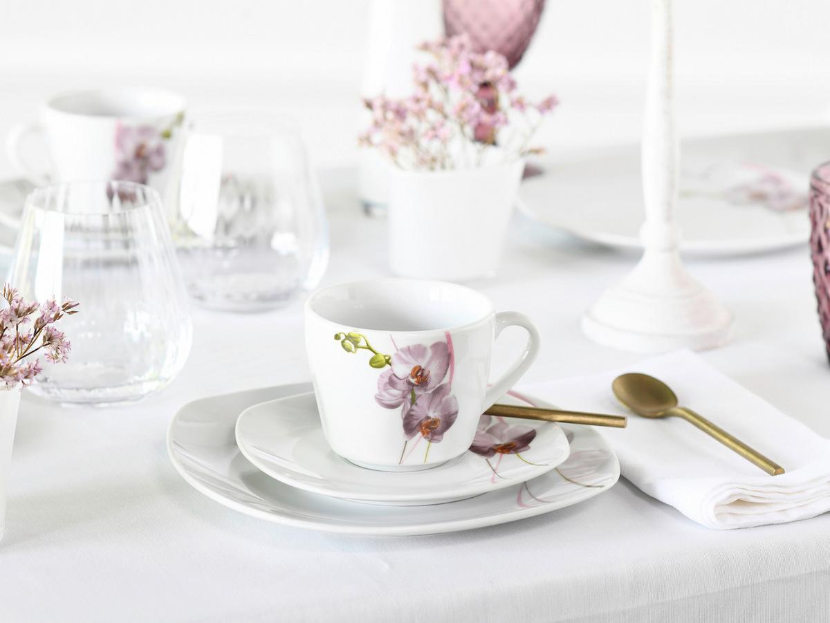 Kaffeeservice Square Orchidee 18--Teilig., Multicolor - Multicolor, Trend, Keramik - Creatable